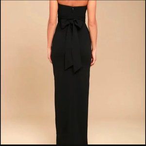 Lulus Dress Black Own The Night Maxi Cocktail Formal Slit Stretch